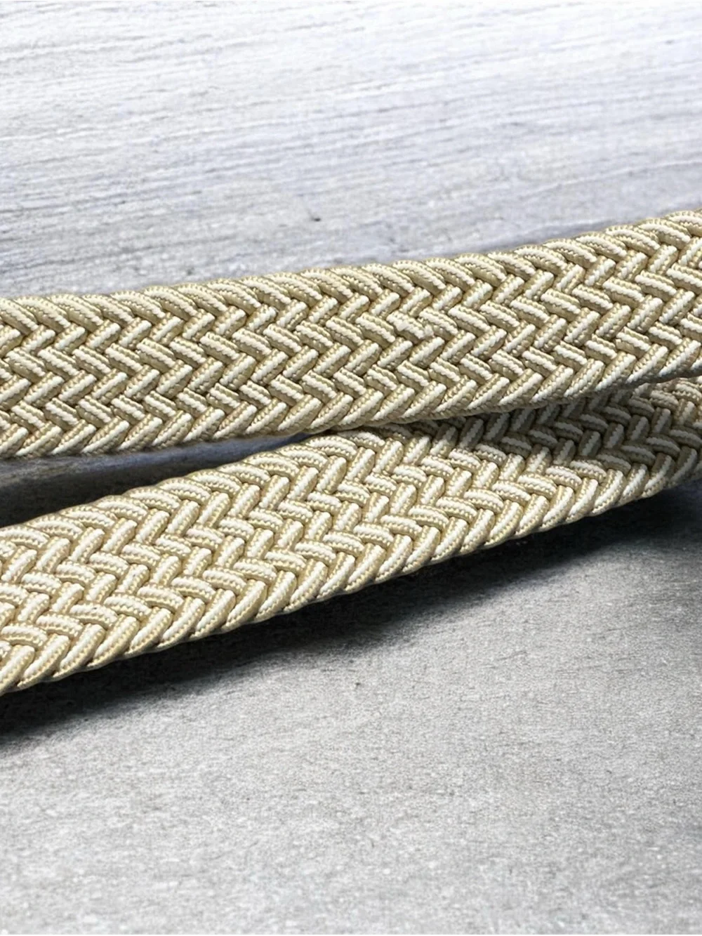 Women’s Braided Elastic Stretch Belt Gold Buckle Leather Tip Waist Belt NWOT